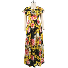 2020 Summer Femme Floral Print Beautiful Maxi Dresses Vestido De Verano